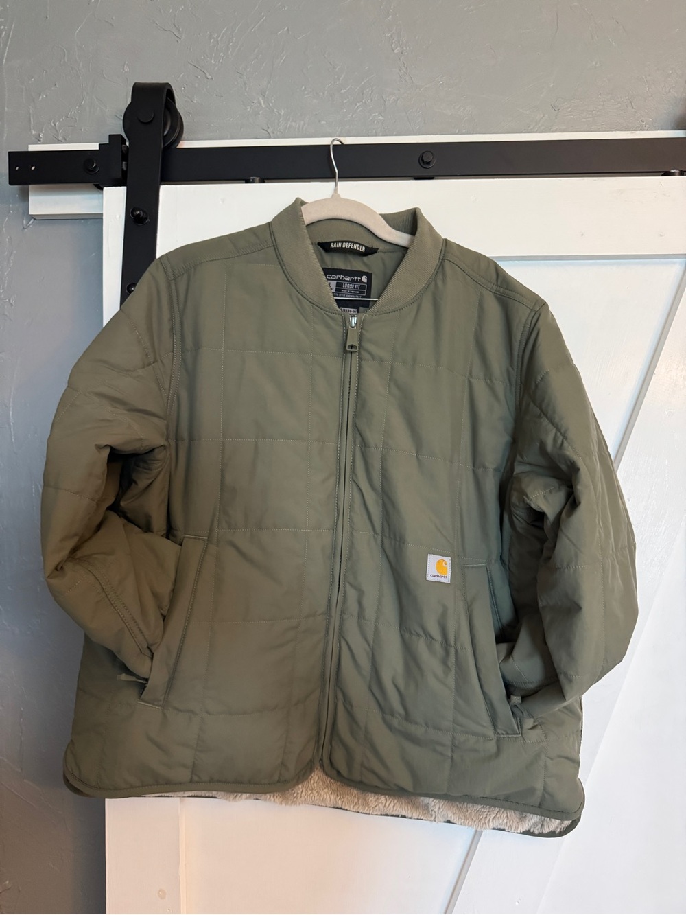 Women’s Carhartt Olive Green rain defender jacket